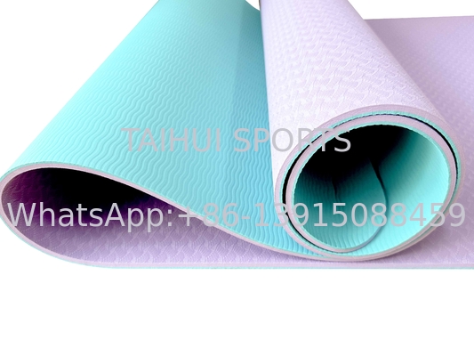 TPE Yoga Exercise Fitness Mats , High Density Non Slip Workout Mat