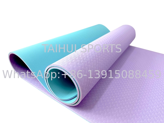 TPE Yoga Exercise Fitness Mats , High Density Non Slip Workout Mat