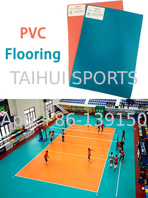 Indoor PVC Sports Flooring Anti Slip Shock Absorbing Waterproof Vinyl Sports Court Floor for Volleyball Badminton Basketball
