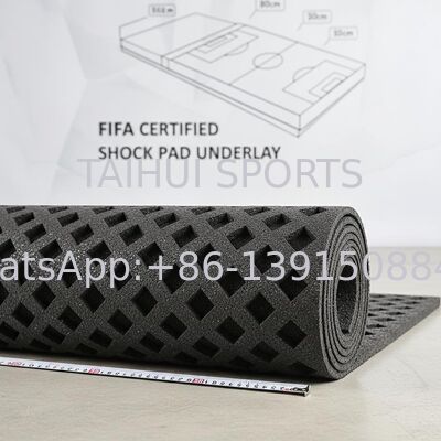 FIFA Certified Shock Pad Underlay with Diamond Hole Design for Customized Length Artificial Grass Sports Fields