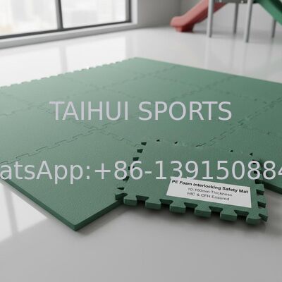 PE Foam Interlocking Safety Mat with 10-100mm Thickness and HIC & CFH Ensured for Playground Shock Pad
