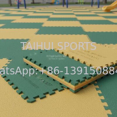 PE Foam Interlocking Safety Mat with 10-100mm Thickness and HIC & CFH Ensured for Playground Shock Pad