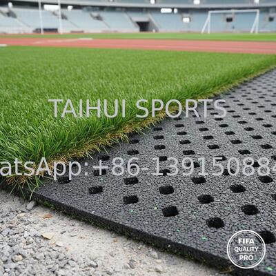 FIFA Certified Shock Pad Underlay with Diamond Hole Design for Customized Length Artificial Grass Sports Fields