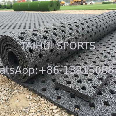 FIFA Certified Shock Pad Underlay with Diamond Hole Design for Customized Length Artificial Grass Sports Fields